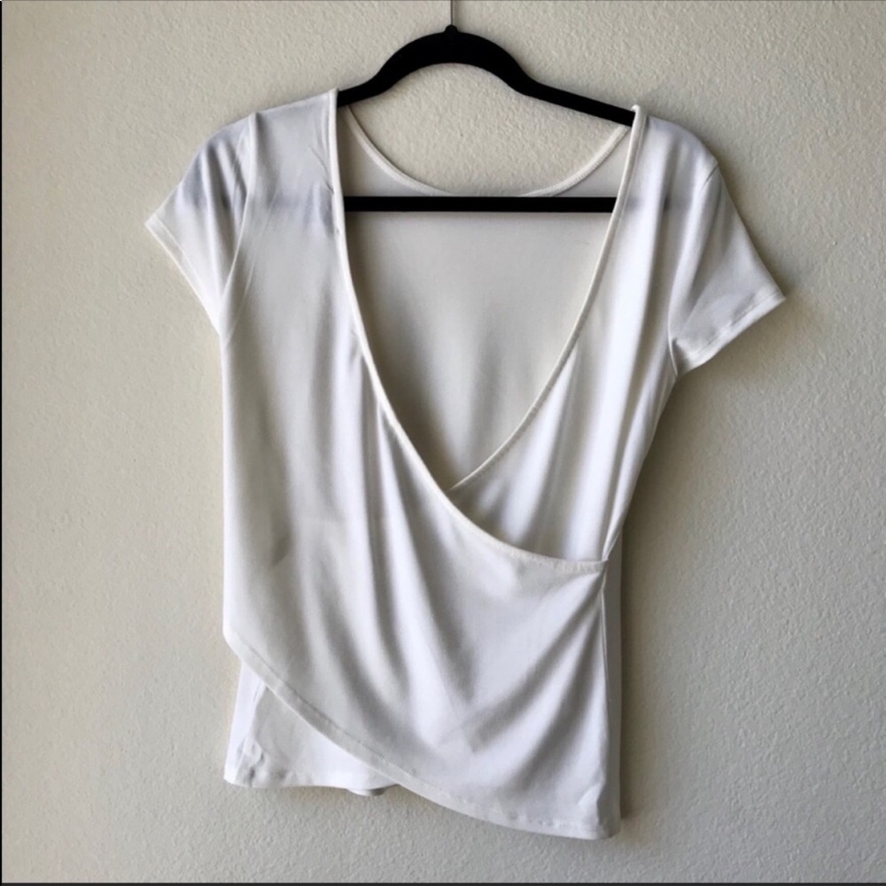 Cream Express Short Sleeve Low Cut Top ~ XS